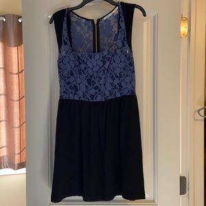 Urban outfitters black and blue sleeveless lace dress